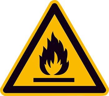 Warnschild Folie
SL 100 mm Warnung vor
feuergefährlichen Stoffen - Detail 1