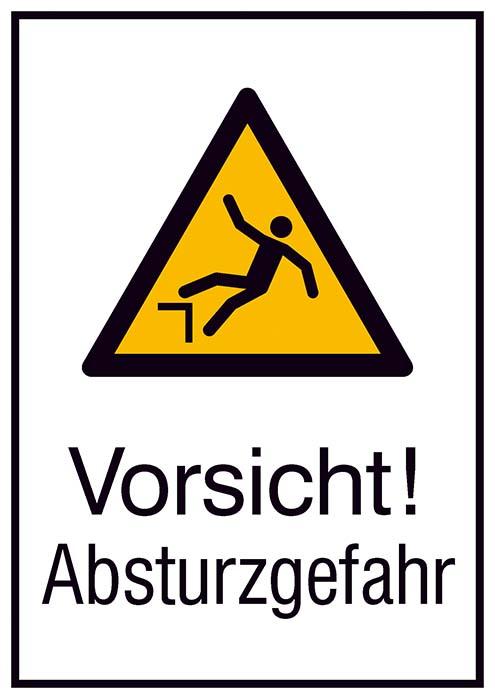 Warnschild Aluminium
B262xH371 mm
Vorsicht Absturzgefahr - Detail 1
