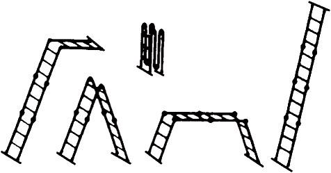 Alu-Vielzweckleiter
2x3 + 2x4 Sprossen
Höhe als Bühne 0,99 m - Detail 1