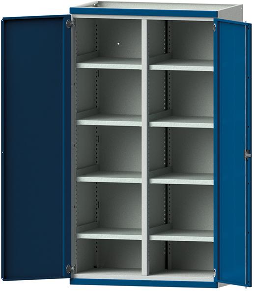 Schwerlastschrank
B1085xT630xH1950mm
RAL7035/5010 m.Mittelwand - Detail 1
