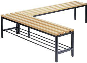 Sitzbank mit 4 Füßen
B1500xT353xH420 mm
RAL 7021/Hartholz - Detail 1