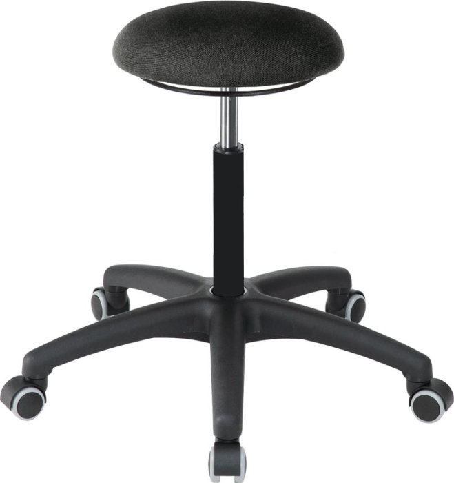 Drehhocker
Stoffpolster schwarz
Sitzhöhe 470-600 mm - Detail 1