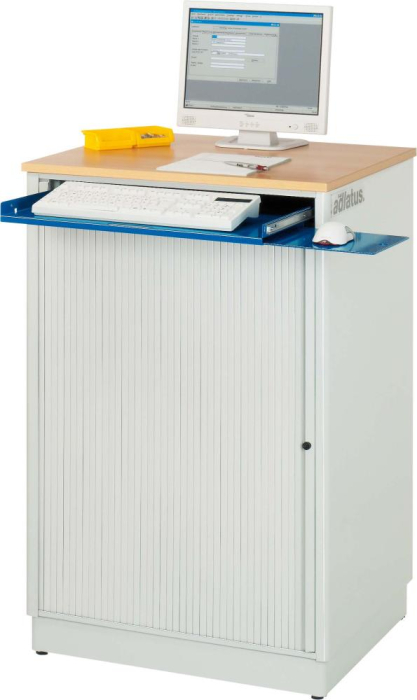 Computer-Tisch
B720xT660xH1100 mm
RAL 7035/5010 stationär - Detail 1