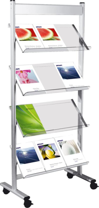 Prospektregal 12xA4 ecol.
710x350x1600 mm alusilber - Detail 1