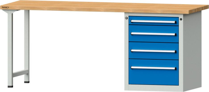 Format Kombi-Werkbank
B2000xT700xH840mm
RAL 7035/5012 BMP: 40 mm - Detail 1