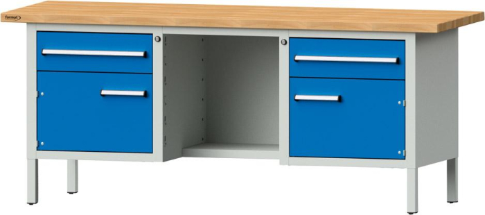 Format Kastenwerkbank
B2000xT700xH840mm
RAL 7035/5012 BMP: 40 mm - Detail 1