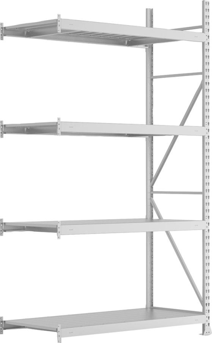 Weitspannregal MINI-RACK
B1800xT1050xH2500 mm
Anbaufeld 4 Stahlpaneele - Detail 1