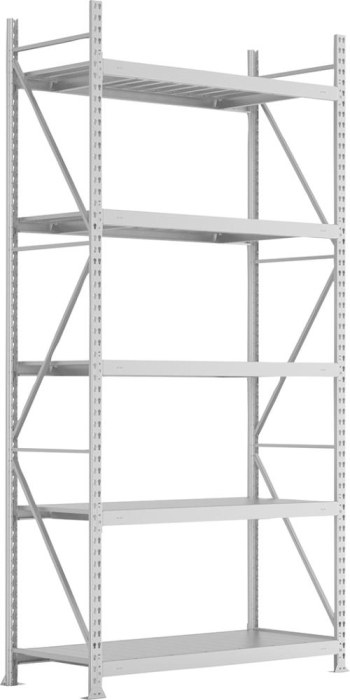 Weitspannregal MINI-RACK
B1400xT650xH3000 mm
Anbaufeld 5 Stahlpaneele - Detail 1