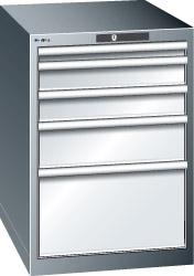 Schubladenschrank 27x36E
B564xT725xH850mm
RAL 7035/5012 - Detail 1