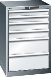 Schubladenschrank 27x27E
B564xT572xH850mm
RAL 7035 - Detail 1