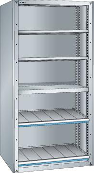 Schubladenregal
B1117xT706xH2200 mm
Grundfeld RAL 7035/5012 - Detail 1