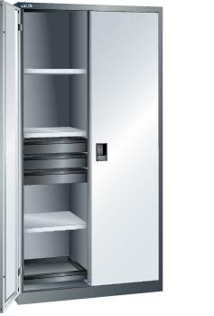 Flügeltürenschrank
B1000xT580xH1950mm
RAL 7035,Vollblechtür - Detail 1