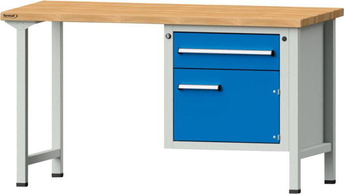 Format Kombi-Werkbank
B1500xT700xH840mm
RAL 7035/5012 BMP: 40 mm - Detail 1