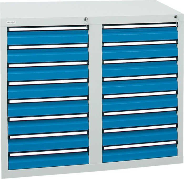 Format Schubladenschrank
B500xT1000xH900mm
RAL 7035/5012 - Detail 1