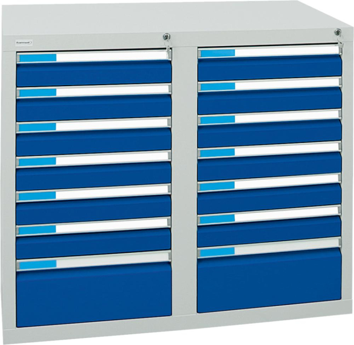 Format Schubladenschrank
B500xT1000xH900mm
RAL 7035/5010 - Detail 1