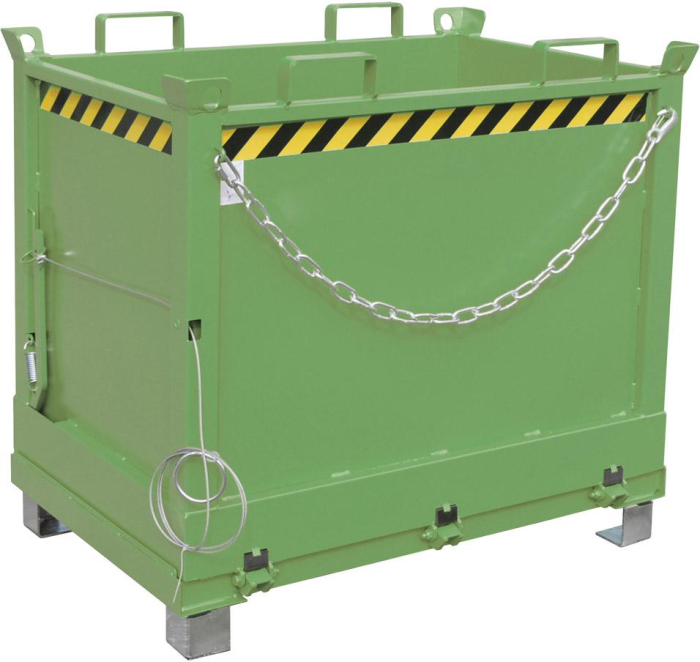 Klappbodenbehälter 750 l
B1245xT840xH1145 mm
RAL6011 Tragkraft 1000kg - Detail 1