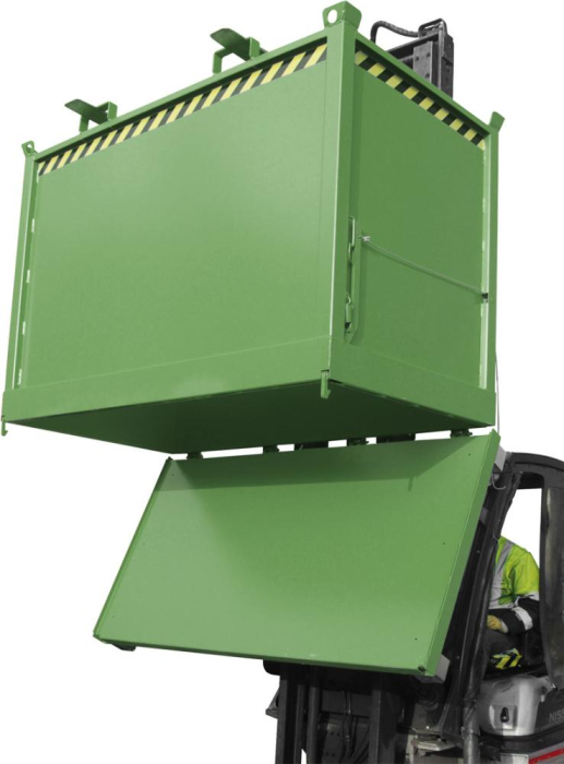 Klappbodenbehälter 2000l
B1845xT1040xH1445 mm
RAL6011 Tragkraft 1500kg - Detail 1