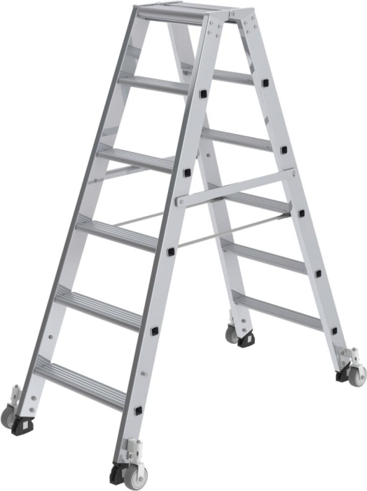 Alu-Stehleiter
2x6 Stufen, rollbar
Gesamthöhe 1,38 m - Detail 1