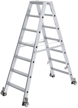 Alu-Stehleiter
2x7 Stufen, rollbar
Gesamthöhe 1,61 m - Detail 1