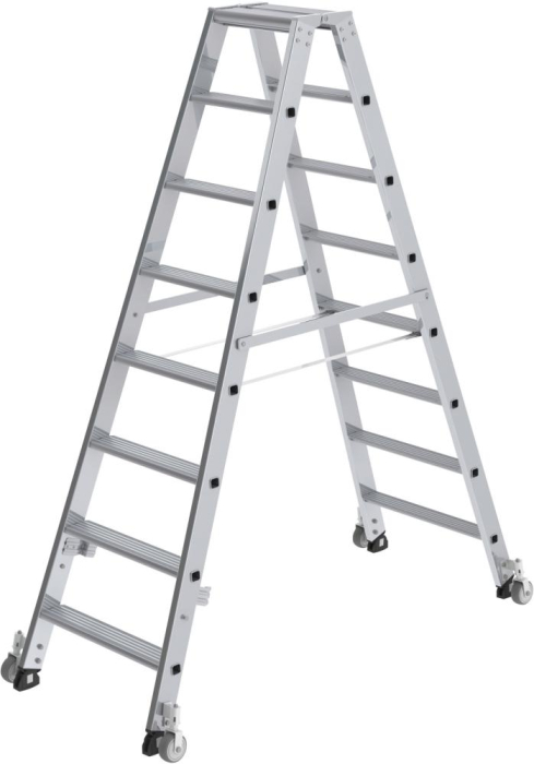 Alu-Stehleiter
2x8 Stufen, rollbar
Gesamthöhe 1,85 m - Detail 1