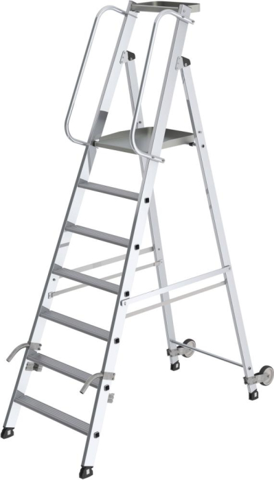 Alu-Stehleiter
7 Stufen, rollbar
Gesamthöhe 2,35 m - Detail 1