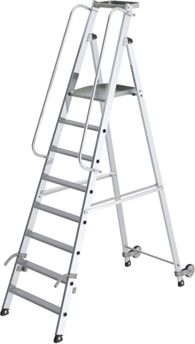 Alu-Stehleiter
8 Stufen, rollbar
Gesamthöhe 2,59 m - Detail 1