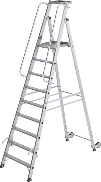 Alu-Stehleiter
9 Stufen, rollbar
Gesamthöhe 2,82 m - Detail 1