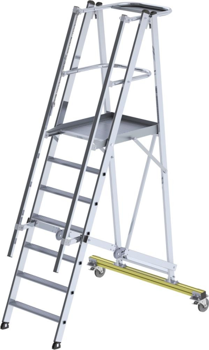 Alu-Podestleiter
7 Stufen mit Handlauf
Podesthöhe 1,61 m - Detail 1
