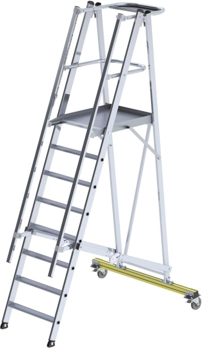 Alu-Podestleiter
8 Stufen mit Handlauf
Podesthöhe 1,84 m - Detail 1