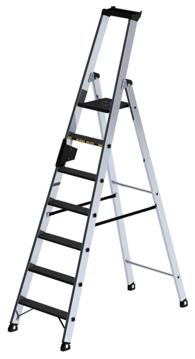 Alu-Stehleiter 250 kg
7 Stufen clip-step R13
Gesamthöhe 2,28 m - Detail 1