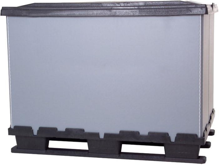 Faltbox grau
B800xT1200 mm, 3 Kufen
ohne Ladeklappe - Detail 1