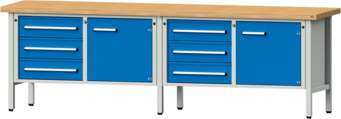 Anke Kastenwerkbank
B2800xT700xH900mm
RAL7035/5012 BMP: 50 mm - Detail 1