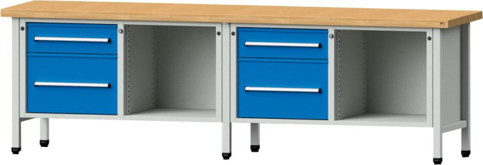 Anke Kastenwerkbank
B2800xT700xH850mm
RAL7035/5012 BMP: 50 mm - Detail 1