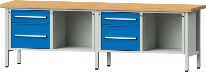 Anke Kastenwerkbank
B2800xT700xH900mm
RAL7035/5012 BMP: 50 mm - Detail 1