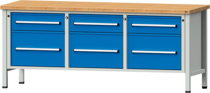 Anke Kastenwerkbank
B2000xT700xH840mm
RAL7035/5012 BMP: 40 mm - Detail 1
