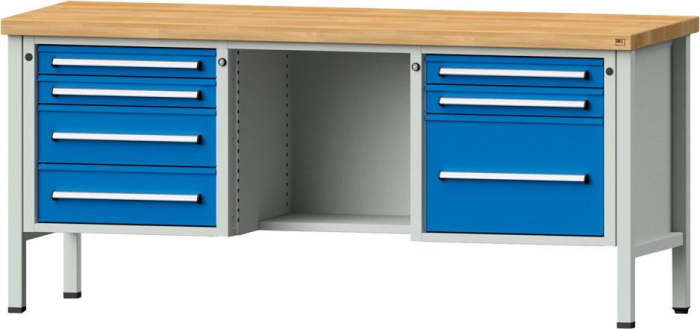 Anke Kastenwerkbank
B2000xT700xH890mm
RAL7035/5012 BMP: 40 mm - Detail 1