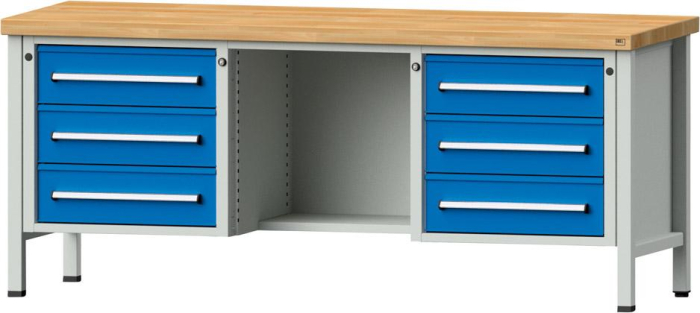 Anke Kastenwerkbank
B2000xT700xH850mm
RAL7035/5012 BMP: 50 mm - Detail 1