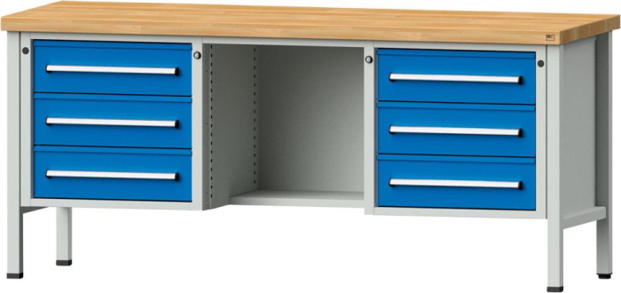 Anke Kastenwerkbank
B2000xT700xH900mm
RAL7035/5012 BMP: 50 mm - Detail 1
