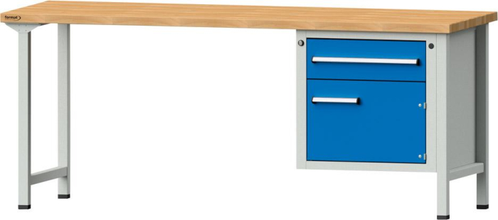 Format Kombi-Werkbank
B2000xT700xH840mm
RAL 7035/5012 BMP: 40 mm - Detail 1