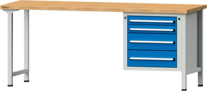Format Kombi-Werkbank
B2000xT700xH840mm
RAL 7035/5012 BMP: 40 mm - Detail 1