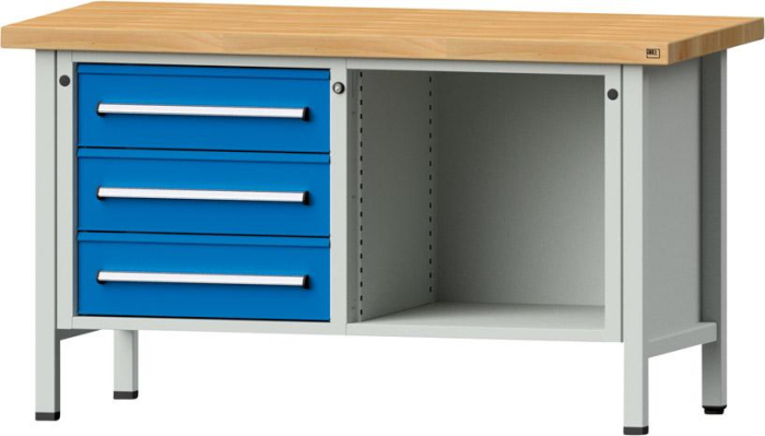 Anke Kastenwerkbank
B1500xT700xH850mm
RAL7035/5012 BMP: 50 mm - Detail 1