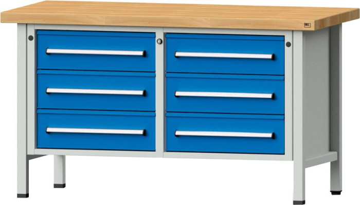 Anke Kastenwerkbank
B1500xT700xH850mm
RAL7035/5012 BMP: 50 mm - Detail 1