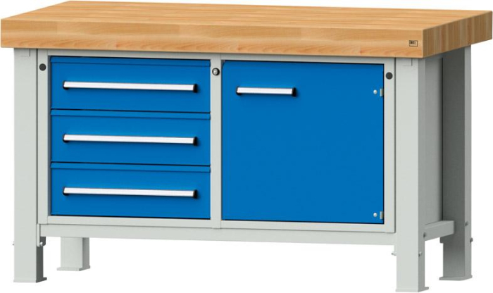 Anke Schwerlastwerkbank
B1500xT800xH900mm
RAL7035/5012 BMP: 100 mm - Detail 1