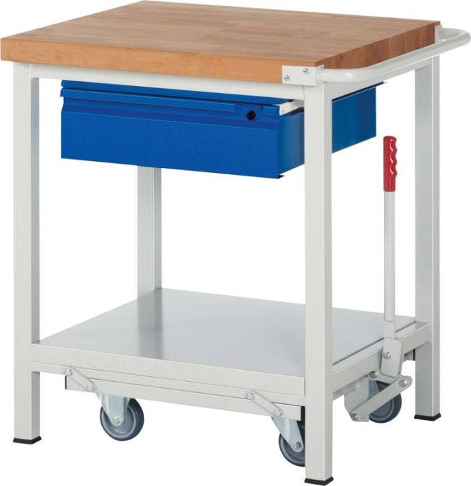 Werkbank fahrbar
B750xT700xH880mm
RAL 7035/5010 BMP: 40mm - Detail 1