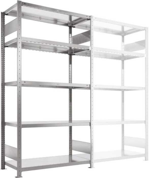 Steckregal Meta-CLIP S3
LR B1000xT500xH2500 mm
Grundfeld 6 Böden - Detail 1