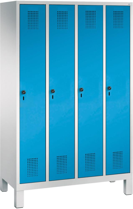 Garderobenschrank Evolo
B1190xT500xH1850 mm
4 Abteile,RAL7035/5012 - Detail 1