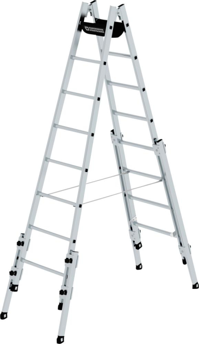 Alu-Stehleiter
2x8 Sprossen, treppeng.
Leiterlänge 2,40 m - Detail 1