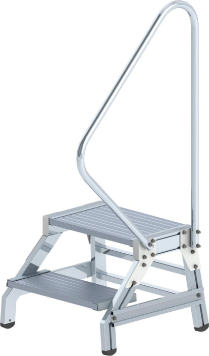 Alu-Montagetritt
2 Stufen mit Handlauf
Podesthöhe 0,40 m - Detail 1