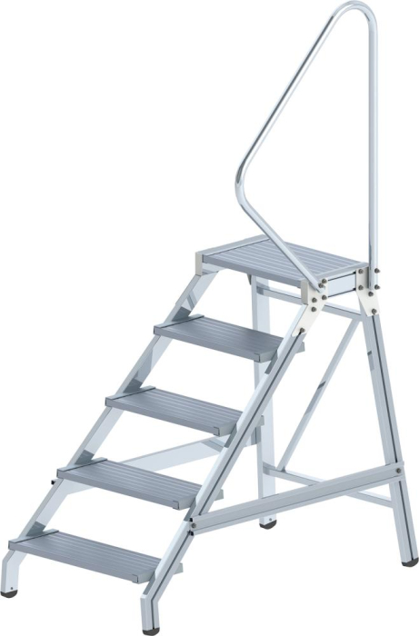 Alu-Montagetritt
5 Stufen mit Handlauf
Podesthöhe 0,99 m - Detail 1