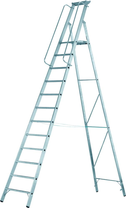 Stehleiter Meistertritt S
12 Stufen
Plattformhöhe 3,11 m - Detail 1